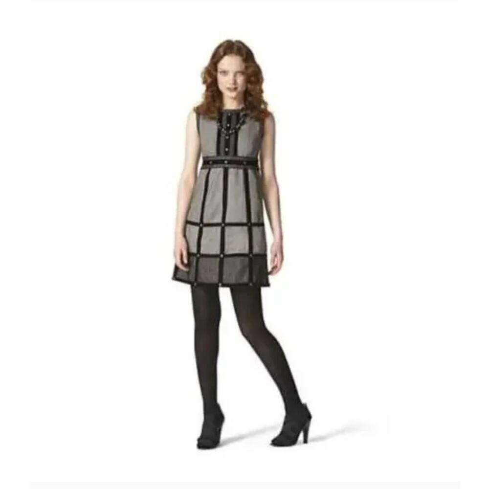 Anna Sui Black Sleeveless Studded Lace Velvet Sheath Dress Size 5 Gossip Girl - Picture 8 of 14
